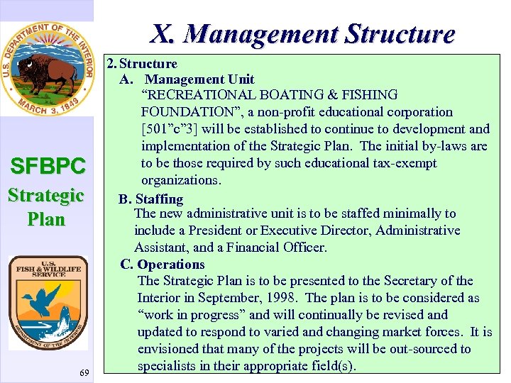 X. Management Structure SFBPC Strategic Plan 69 2. Structure A. Management Unit “RECREATIONAL BOATING