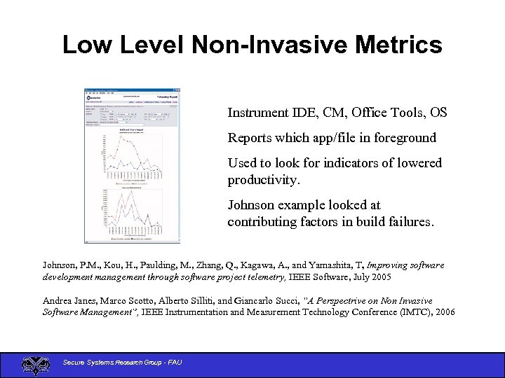 Low Level Non-Invasive Metrics Instrument IDE, CM, Office Tools, OS Reports which app/file in