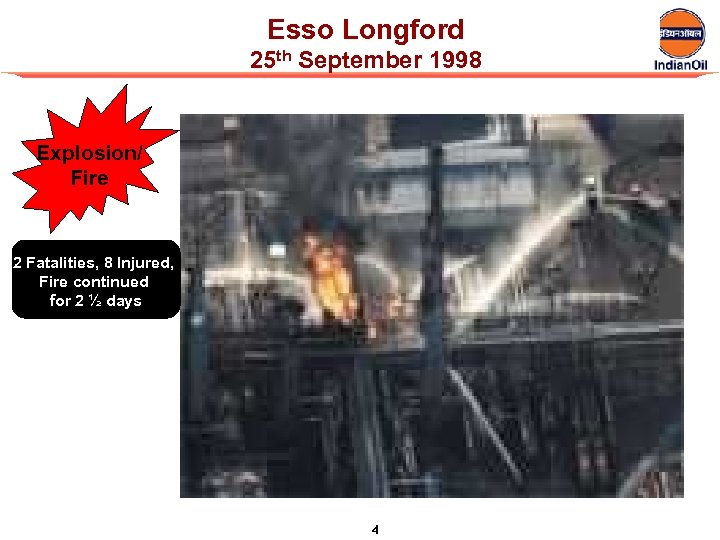 Esso Longford 25 th September 1998 Explosion/ Fire 2 Fatalities, 8 Injured, Fire continued
