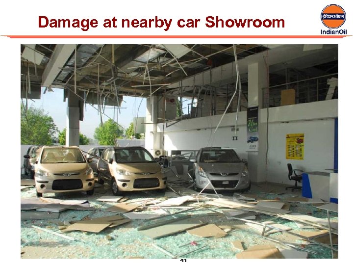 Damage at nearby car Showroom 41 