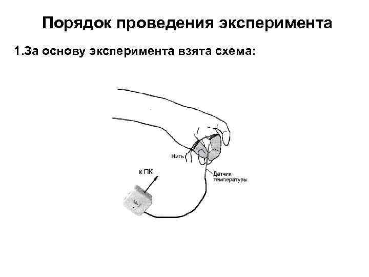 Порядок проведения эксперимента 1. За основу эксперимента взята схема: 