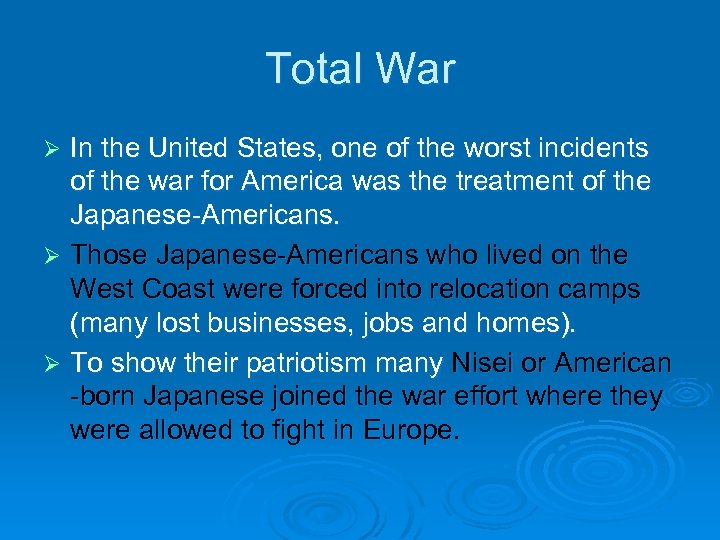 Total War In the United States, one of the worst incidents of the war
