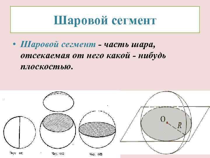 Шаровой сегмент. Деление шара плоскостями. Шаровой сегмент фигура. Осевое сечение сферы фигура. Форма сферического сегмента.