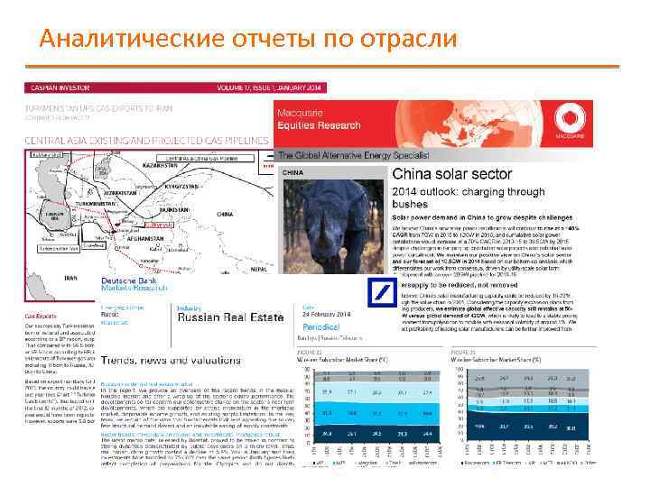 Аналитические отчеты по отрасли 