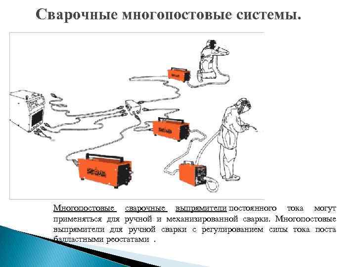 Сварочные многопостовые системы. Многопостовые сварочные выпрямители постоянного тока могут применяться для ручной и механизированной