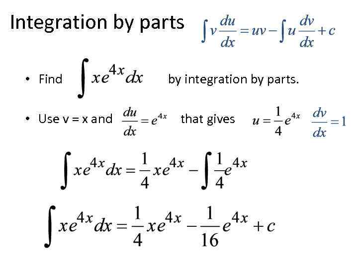 Integration by parts This is the name