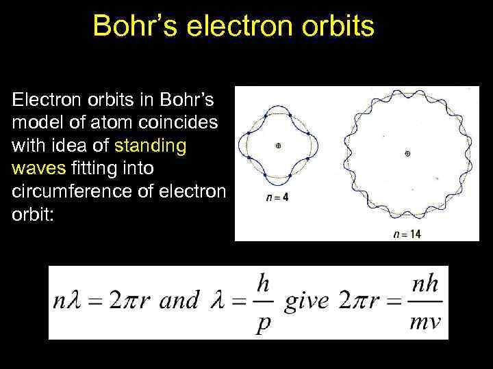 Bohr’s electron orbits Electron orbits in Bohr’s model of atom coincides with idea of