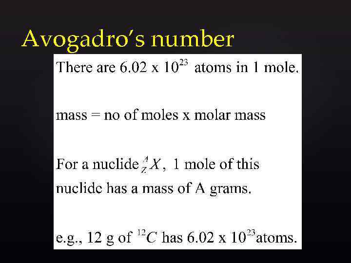 Avogadro’s number 
