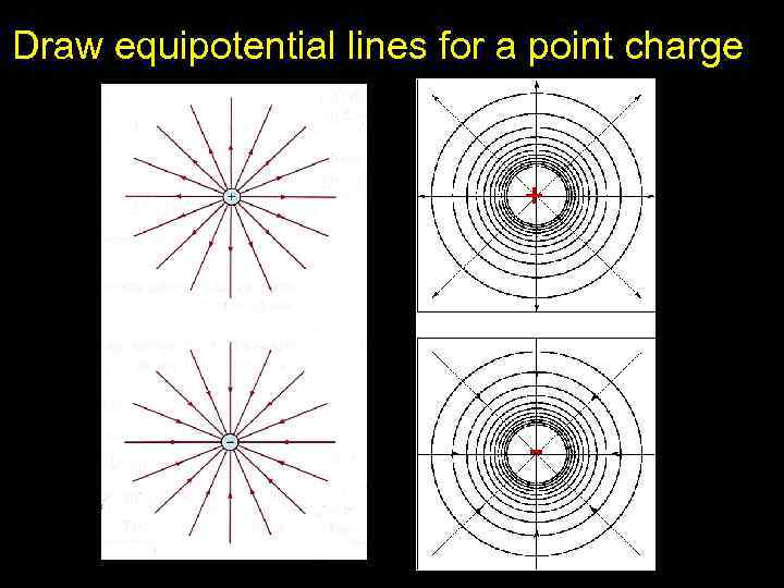 Draw equipotential lines for a point charge + - 