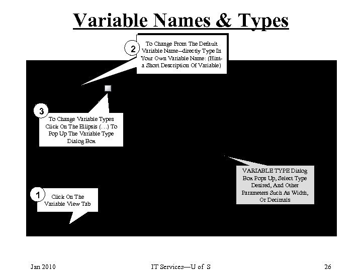 Variable Names & Types 2 3 1 To Change From The Default Variable Name--directly