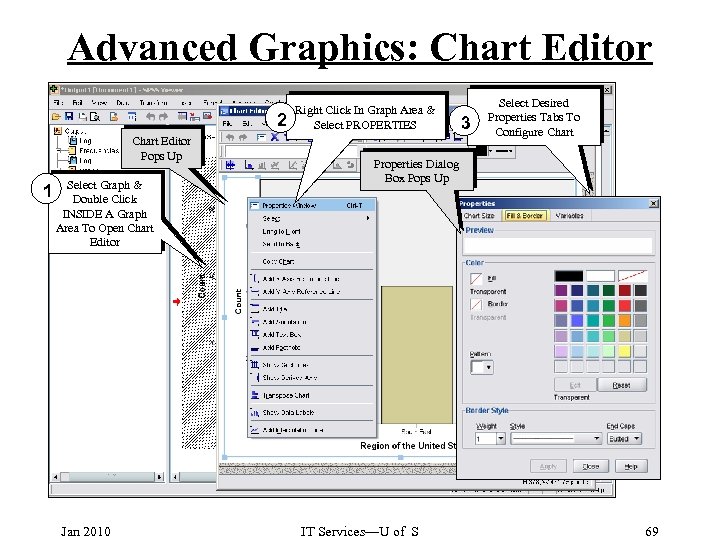 Advanced Graphics: Chart Editor 2 Chart Editor Pops Up 1 Select Graph & Double