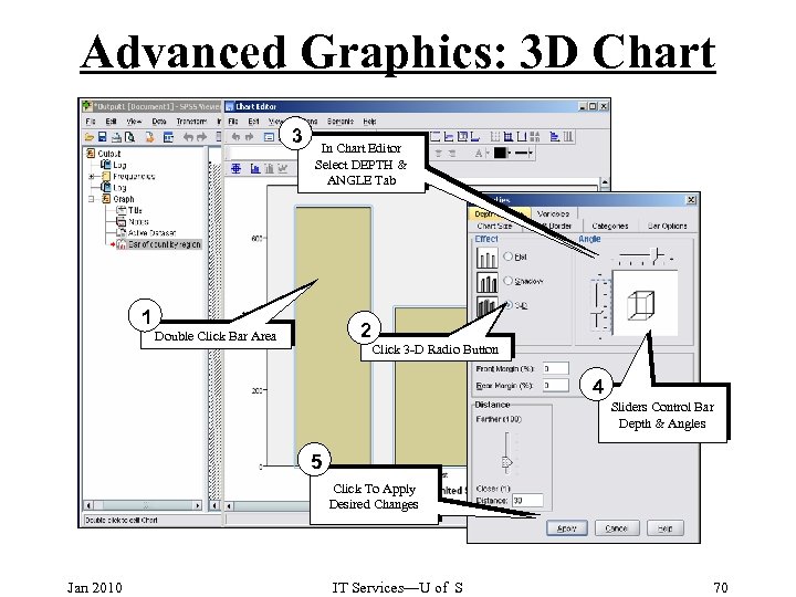 Advanced Graphics: 3 D Chart 3 In Chart Editor Select DEPTH & ANGLE Tab