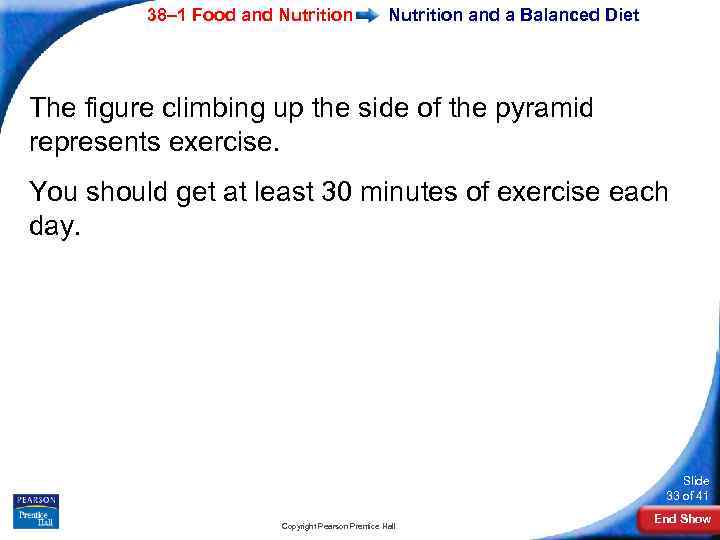 38– 1 Food and Nutrition and a Balanced Diet The figure climbing up the