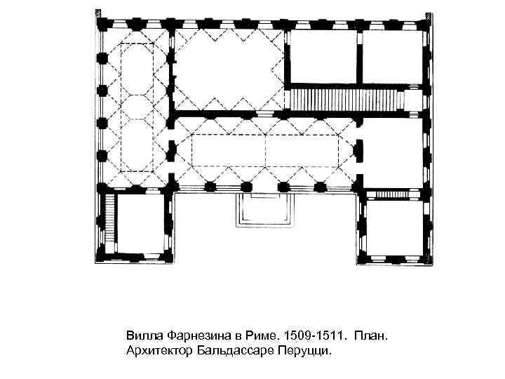 Вилла Фарнезина в Риме. 1509 -1511. План. Архитектор Бальдассаре Перуцци. 