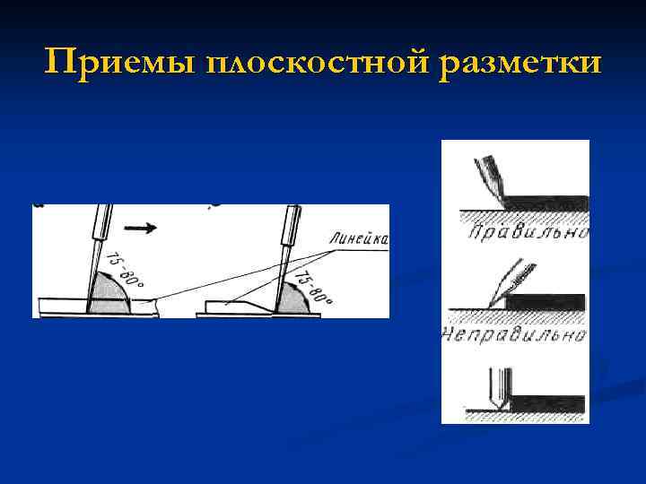 Приемы плоскостной разметки 