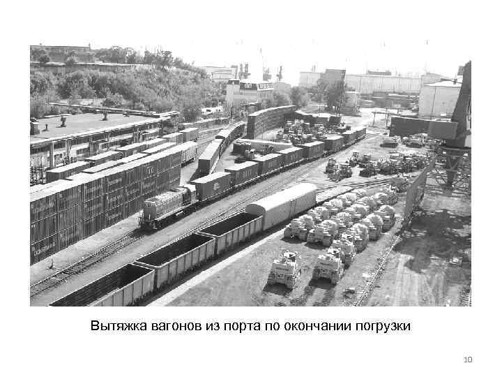 Вытяжка вагонов из порта по окончании погрузки 10 