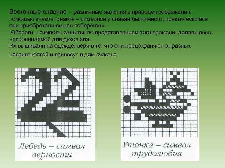 Восточные славяне – различные явления в природе изображали с помощью знаков. Знаков – символов