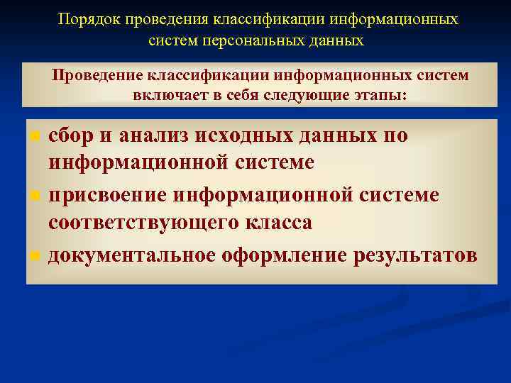  Порядок проведения классификации информационных систем персональных данных Проведение классификации информационных систем включает в