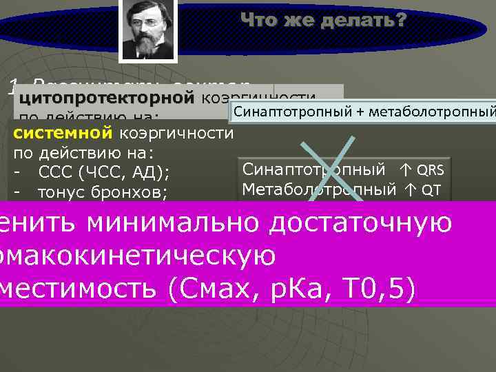 Что же делать? 1. Рассчитать вектор: цитопротекторной коэргичности Синаптотропный + метаболотропный по действию на: