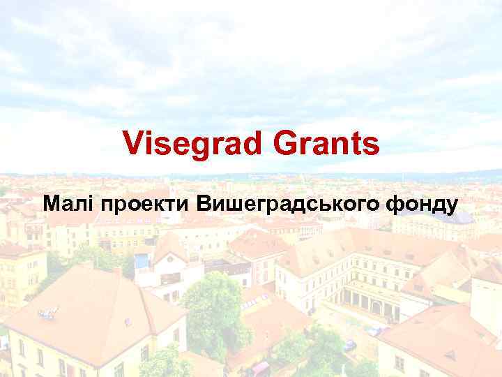 Visegrad Grants Малі проекти Вишеградського фонду 