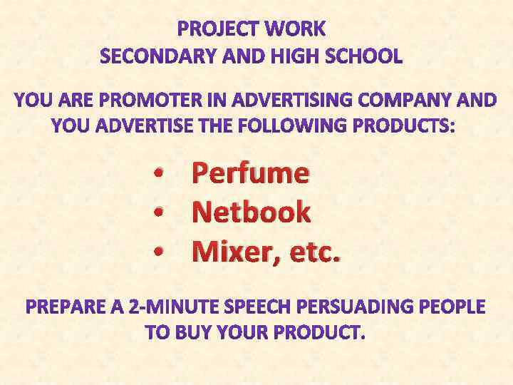  • Perfume • Netbook • Mixer, etc. 