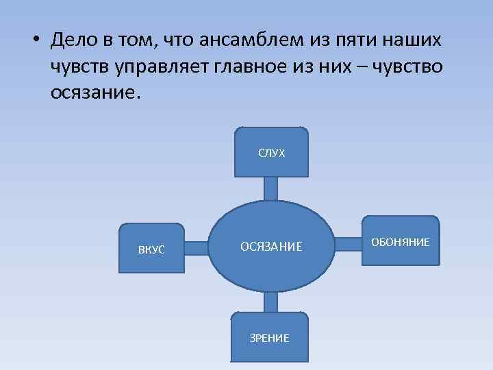 • Дело в том, что ансамблем из пяти наших чувств управляет главное из