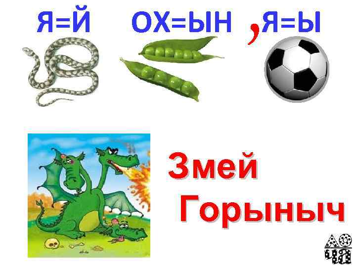 Я=Й , ОХ=ЫН Я=Ы Змей Горыныч 
