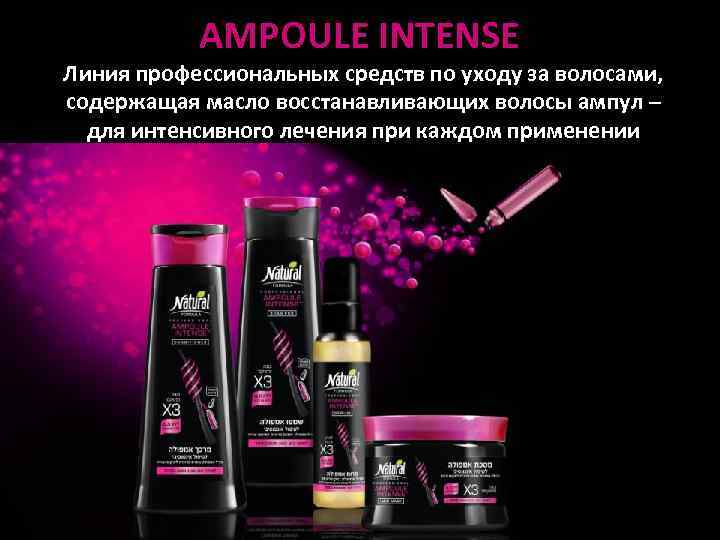 AMPOULE INTENSE Линия профессиональных средств по уходу за волосами, содержащая масло восстанавливающих волосы ампул