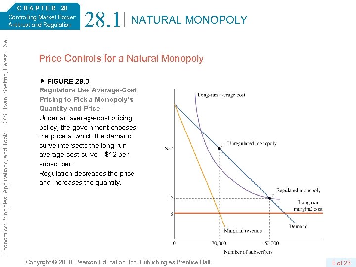 28. 1 NATURAL MONOPOLY Economics: Principles, Applications, and Tools O’Sullivan, Sheffrin, Perez 6/e. C