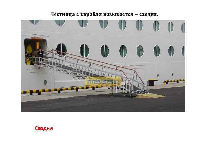 Лестница с корабля называется – сходня. Сходня 