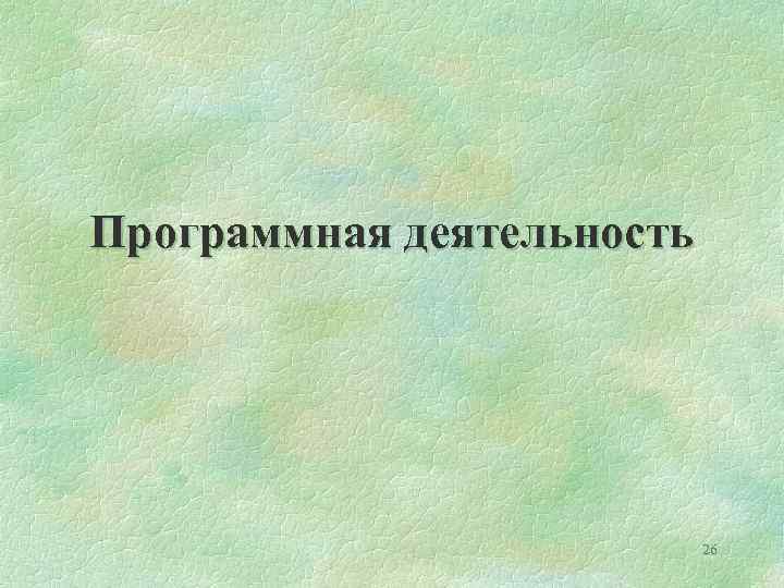 Программная деятельность 26 