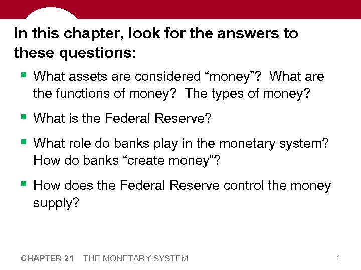 In this chapter, look for the answers to these questions: § What assets are