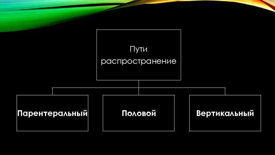 Пути распространение Парентеральный Половой Вертикальный 