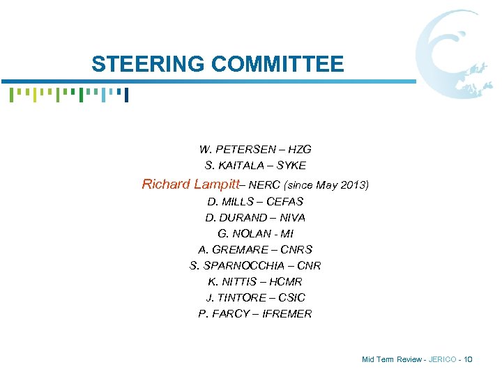 STEERING COMMITTEE W. PETERSEN – HZG S. KAITALA – SYKE Richard Lampitt– NERC (since