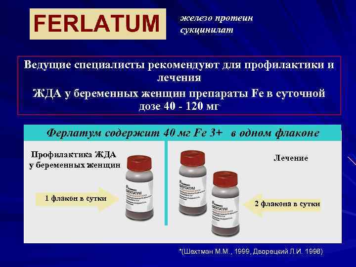 железо протеин сукцинилат Ведущие специалисты рекомендуют для профилактики и лечения ЖДА у беременных женщин