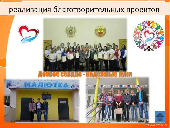 реализация благотворительных проектов 