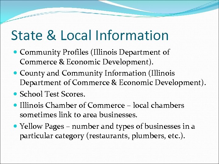 State & Local Information Community Profiles (Illinois Department of Commerce & Economic Development). County