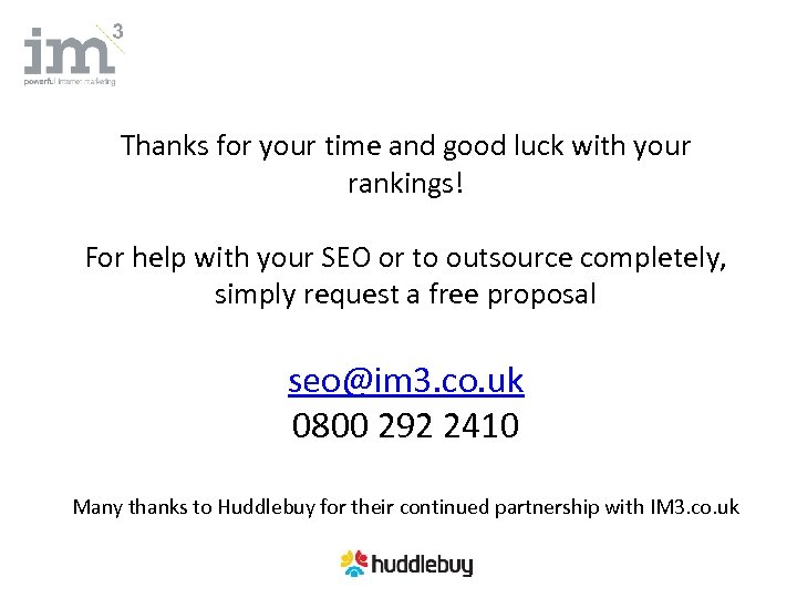 Thanks for your time and good luck with your rankings! For help with your