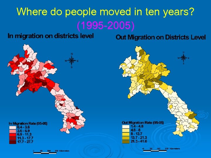 Where do people moved in ten years? (1995 -2005) 