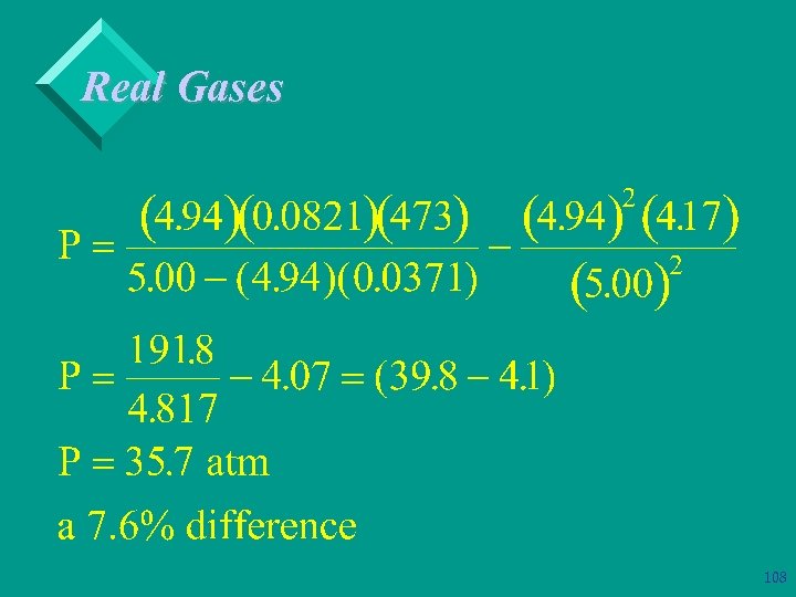 Real Gases 108 