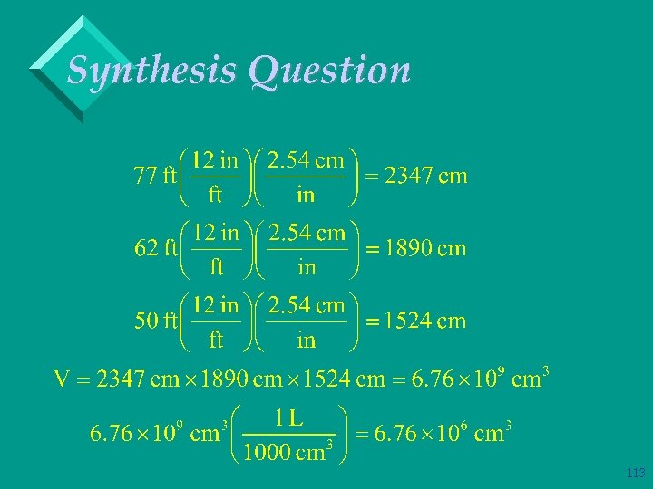 Synthesis Question 113 
