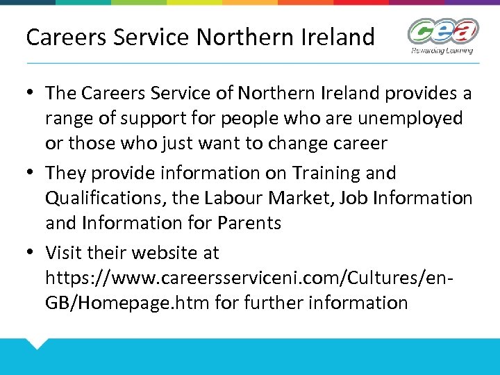 Careers Service Northern Ireland • The Careers Service of Northern Ireland provides a range
