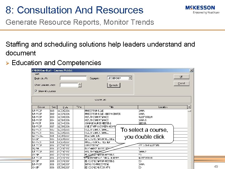 8: Consultation And Resources Generate Resource Reports, Monitor Trends Staffing and scheduling solutions help