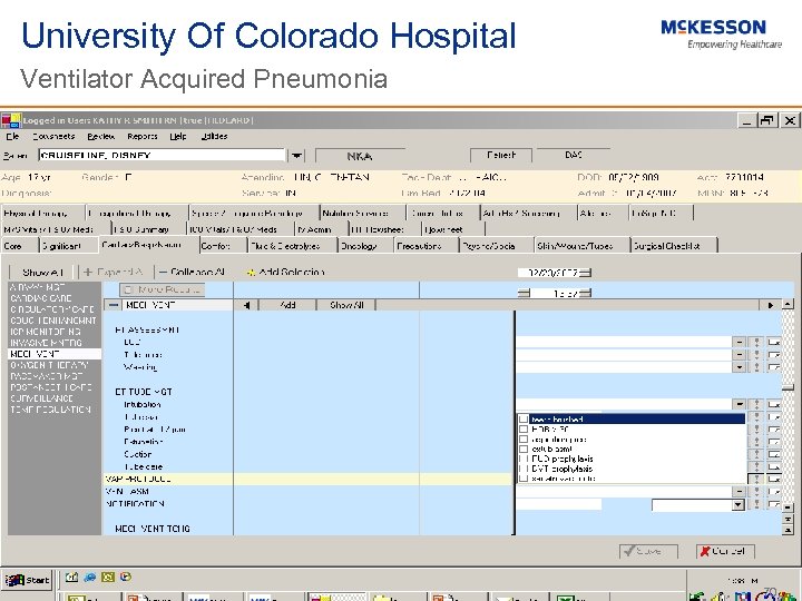 University Of Colorado Hospital Ventilator Acquired Pneumonia 70 