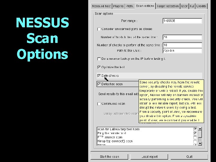 NESSUS Scan Options 