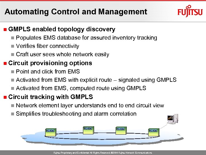 Automating Control and Management n GMPLS enabled topology discovery Populates EMS database for assured