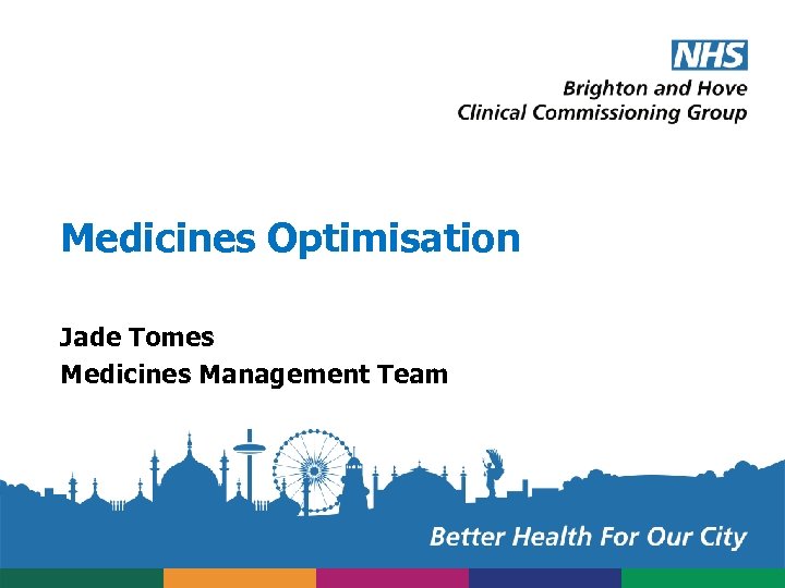 Medicines Optimisation Jade Tomes Medicines Management Team 