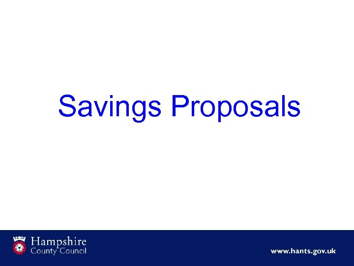  Savings Proposals 