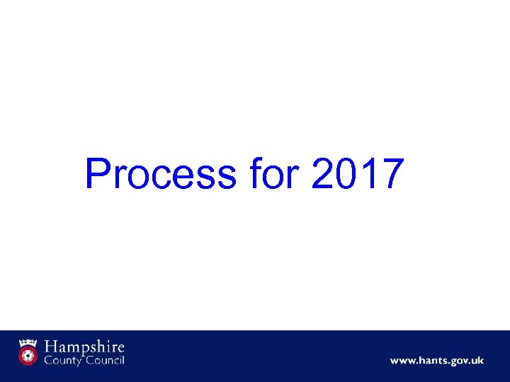 Process for 2017 