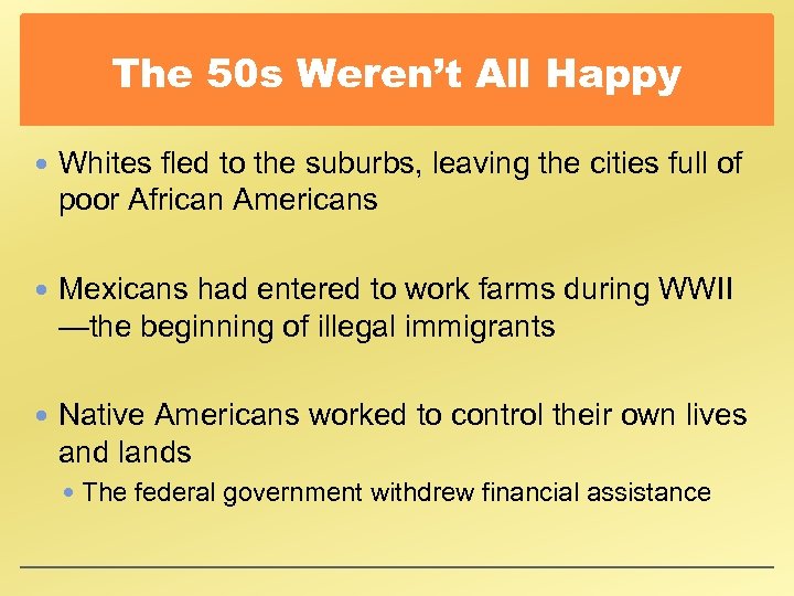 The 50 s Weren’t All Happy Whites fled to the suburbs, leaving the cities